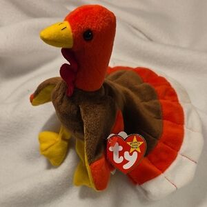 Gobbles the Turkey 1996 Ty Original Beanie Babies Holiday Plush Toy Collectible